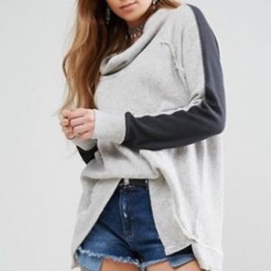 •Free People• Yo Yo Cowl Neck Pullover
